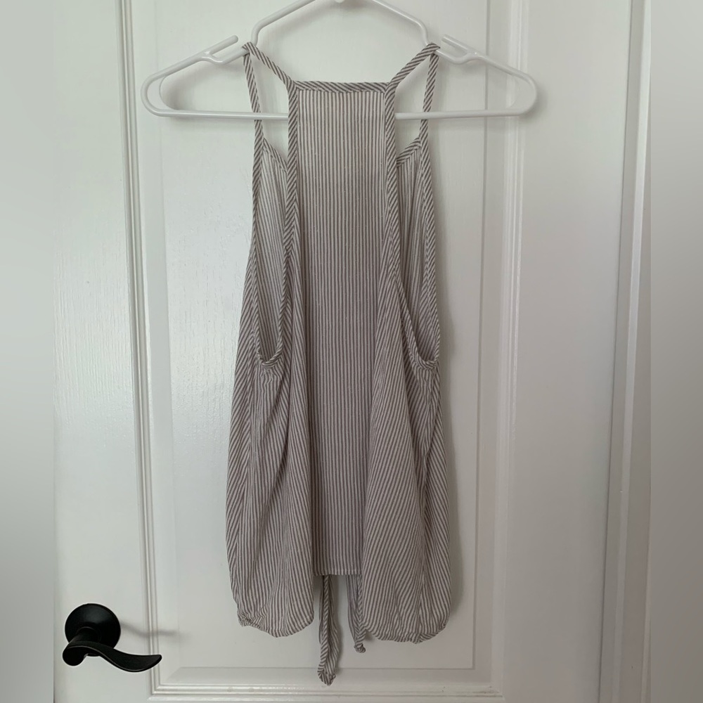 Final Touch Striped Front Tie Top - Picture 2 of 6